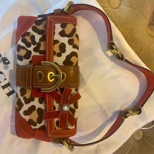 Very rare! Coach Ocelot Calf Hair Leopard Print shoulder bag